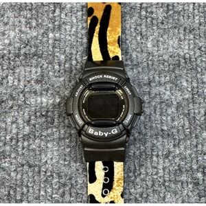 Baby-G Casio Watch Black Shock Resistant‎ Digital Leopard Print Band READ